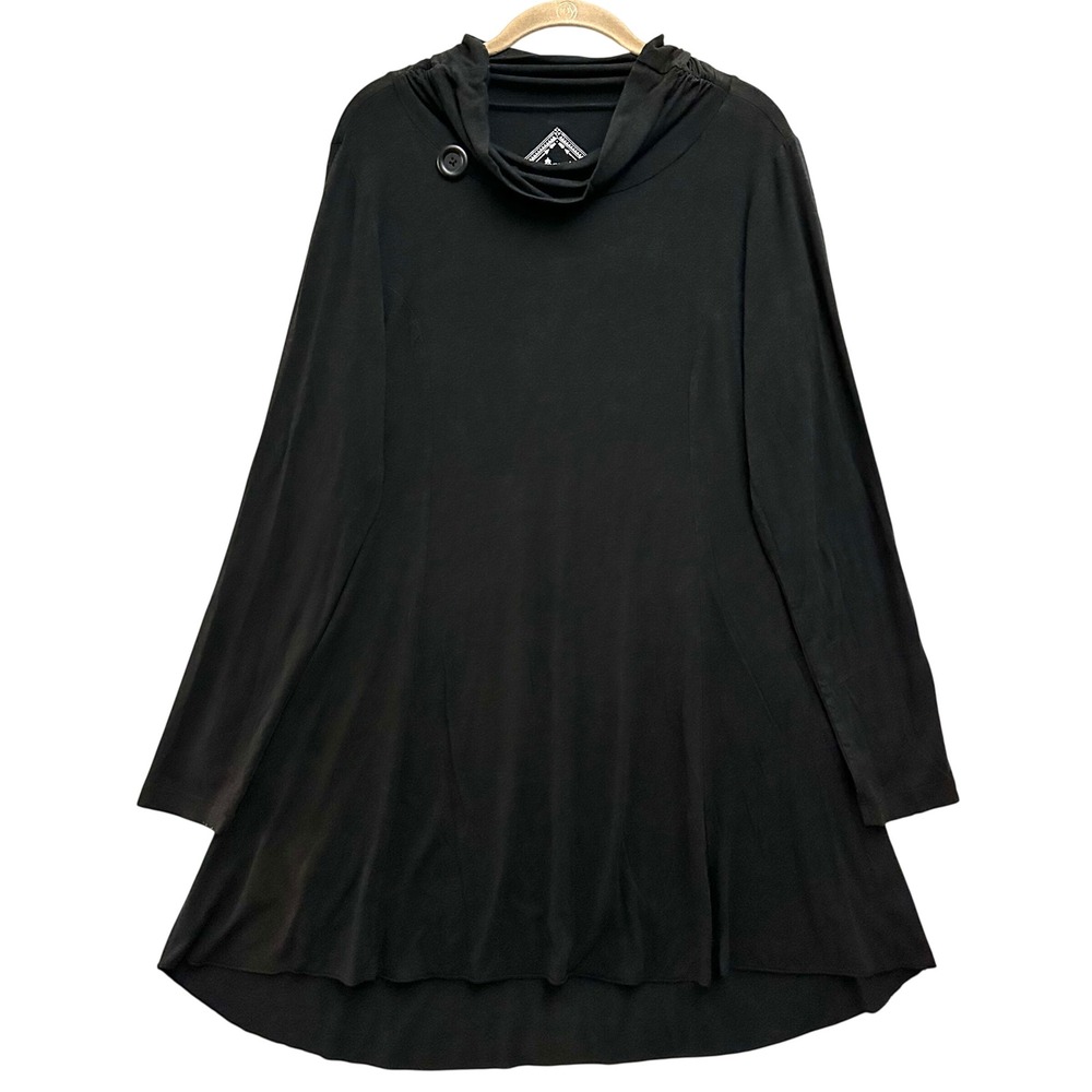 Nomads Hemp Wear XL Tunic Dress Bamboo Organic Cotton Cowl‎ Neck Button Tie Back